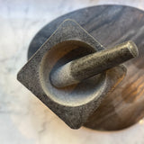 Solid granite mortar