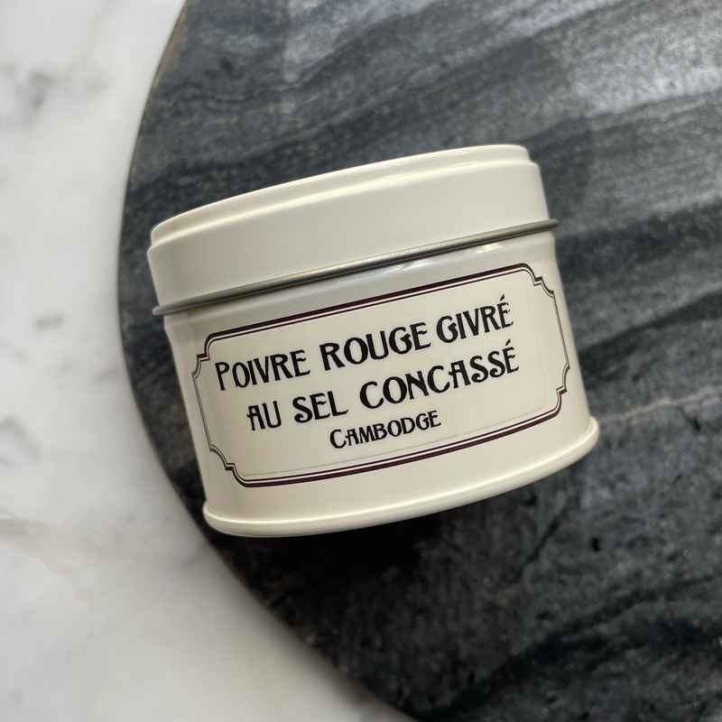 Poivre rouge givré au sel concassé